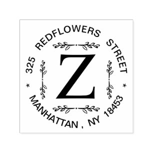 Monogram Address Wedding Stamp
