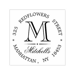 Monogram Address Wedding Stamp