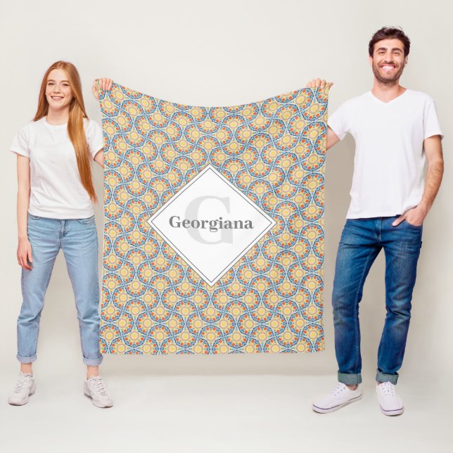 Monogram Aegean Summer Oranges And Lemons Fans Fleece Blanket (In Situ)