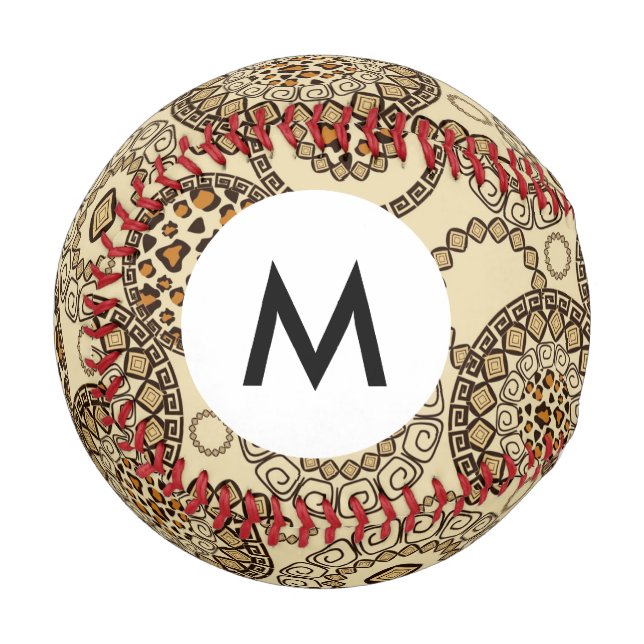 Monogram African cheetah skin pattern 3 Baseball (Front Left)