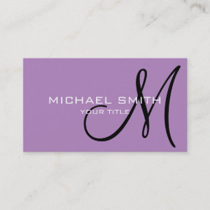 Monogram African violet colour background Business Card