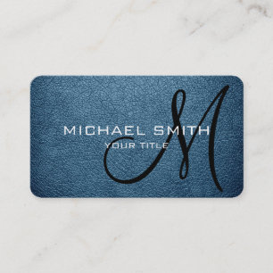 Monogram Air Force blue Leather Look Business Card