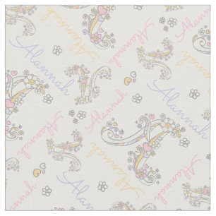 Monogram Alannah letter A name fabric
