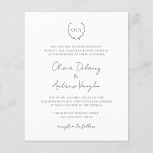 Monogram All In One Budget Wedding Invitation