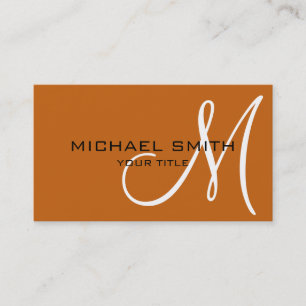 Monogram Alloy orange colour background Business Card