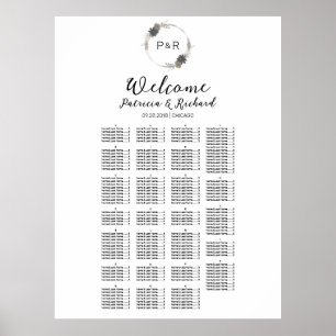 Monogram Alphabetical Seating Chart Board
