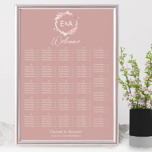 Monogram Alphabetical Seating Chart Sign