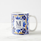 Monogram Amalfi Vietri Italian blue tiles gifts