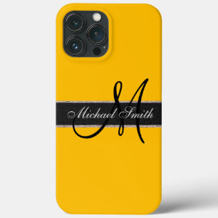Monogram Amber Colour Background iPhone 13 Pro Max Case