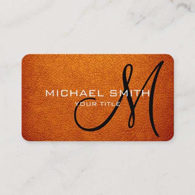 Monogram Amber (SAE-ECE) Leather Look Business Card (Front)