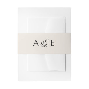 Monogram Ampersand Champagne Wedding Invitation Belly Band