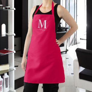 Monogram and Calligraphy with Editable Color Apron
