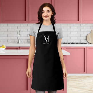 Monogram and Calligraphy with Editable Colour Apron