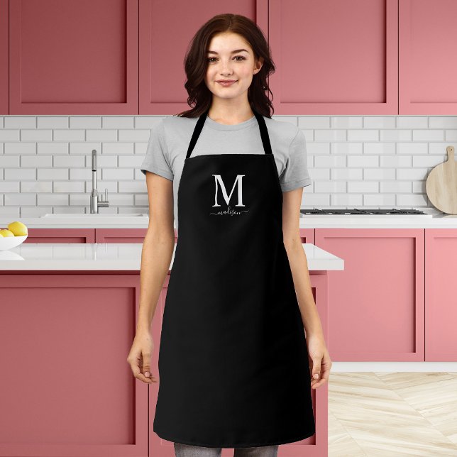 Monogram and Calligraphy with Editable Colour Apron (Creator Uploaded)
