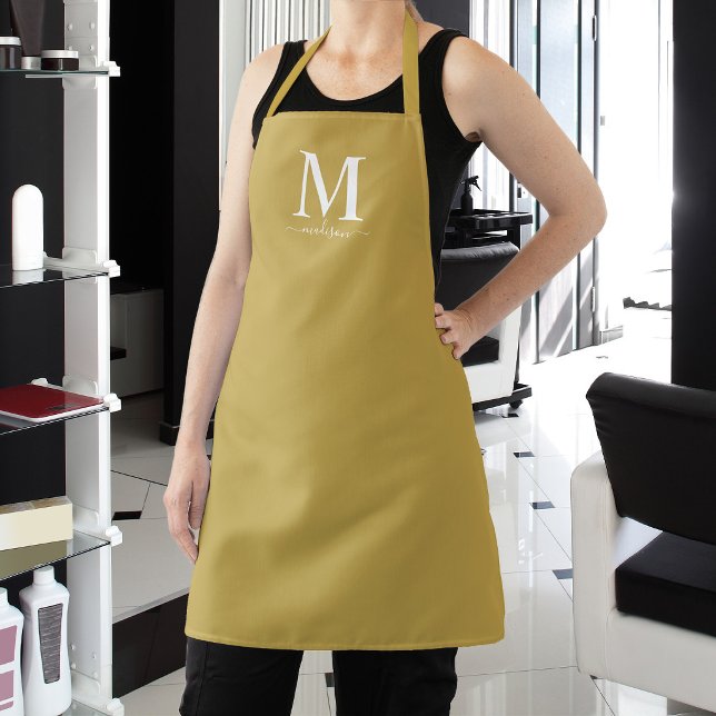 Monogram and Calligraphy with Editable Colour Apron (Creator Uploaded)