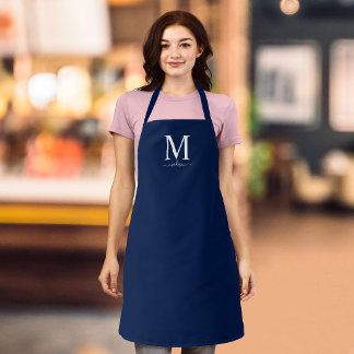 Monogram and Calligraphy with Editable Colour Apron