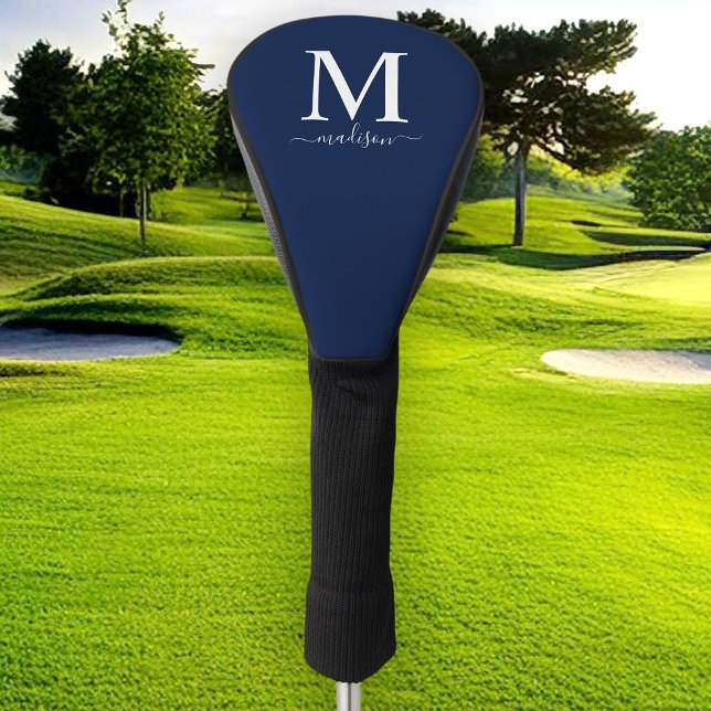 Monogram and Calligraphy with Editable Colour Golf Head Cover (Creator Uploaded)