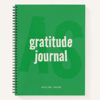 Monogram and Name Gratitude Journal (Green)