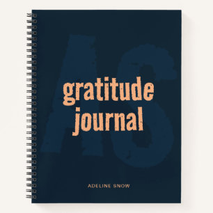 Monogram and Name Gratitude Journal (Navy)