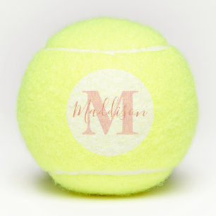 Monogram and Name Millennial Pink Tennis Balls