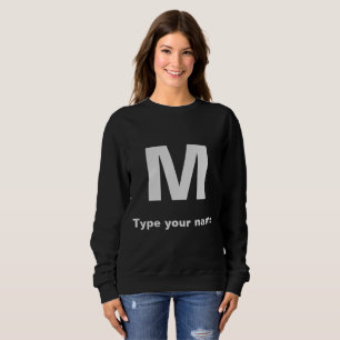 Monogram and Name on Dark Colour Women's Sweatshirt