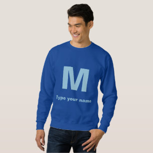 Monogram and Name on Deep Royal Blue Men's Sweatshirt
