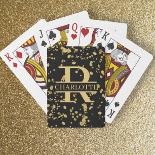 Monogram and Name Personalised Custom Playing Cards