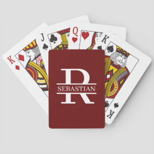  Monogram and Name Personalised Custom Playing Cards