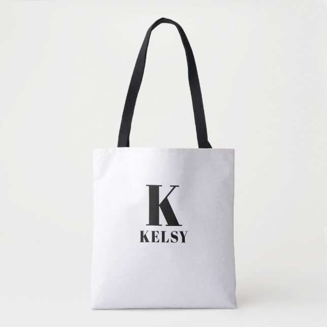 Monogram and Name Tote Bag (Front)