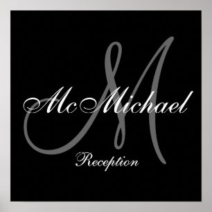 Monogram and Name Wedding Reception Sign