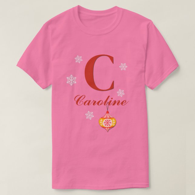 Monogram and Name with an Ornament  T-Shirt (Design Front)