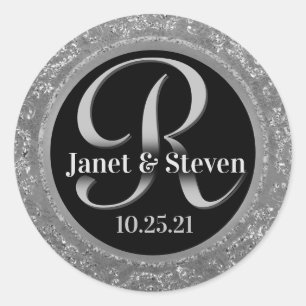 Monogram and Names Silver Glam Seal