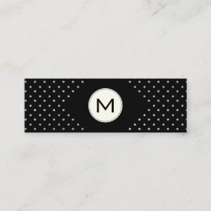 Monogram and Polka Dots Mini Business Card