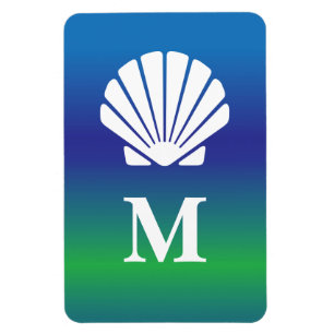 Monogram and sea shell cruise cabin door marker magnet