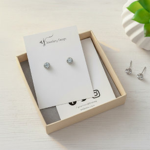 Monogram and social media earring display card