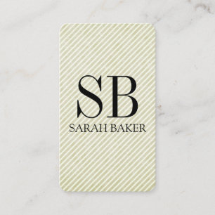 Monogram and Stripes Business Card