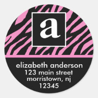 Monogram and Zebra Address Labels