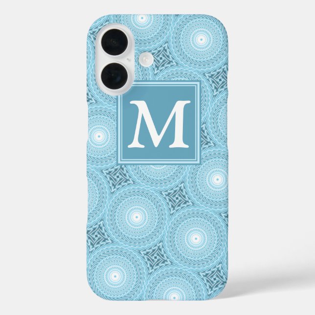 Monogram angel blue circles pattern Case-Mate iPhone case (Back)