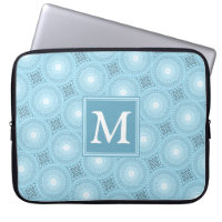 Monogram angel blue circles pattern