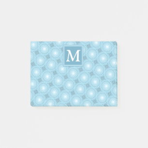 Monogram angel blue circles pattern post-it notes
