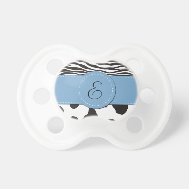 Monogram - Animal Print, Cow, Zebra - Black White Dummy (Front)