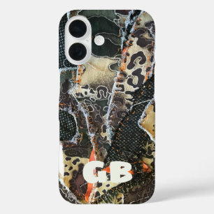Monogram animal print leopard paws iPhone 16 case