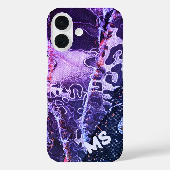 Monogram animal print leopard purple pink girly  Case-Mate iPhone case (Back)