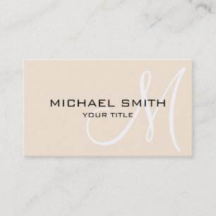 Monogram Antique white colour background Business Card
