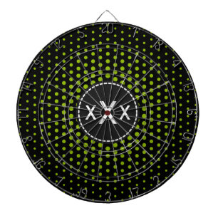 Monogram Apple green Techno Dots Modern Dartboard