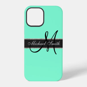 Monogram Aquamarine Colour Background iPhone 12 Pro Case