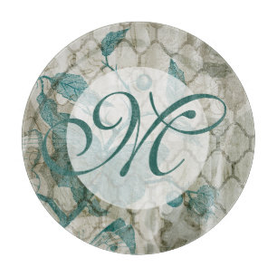 Monogram   Arabesque Butterflies V Cutting Board