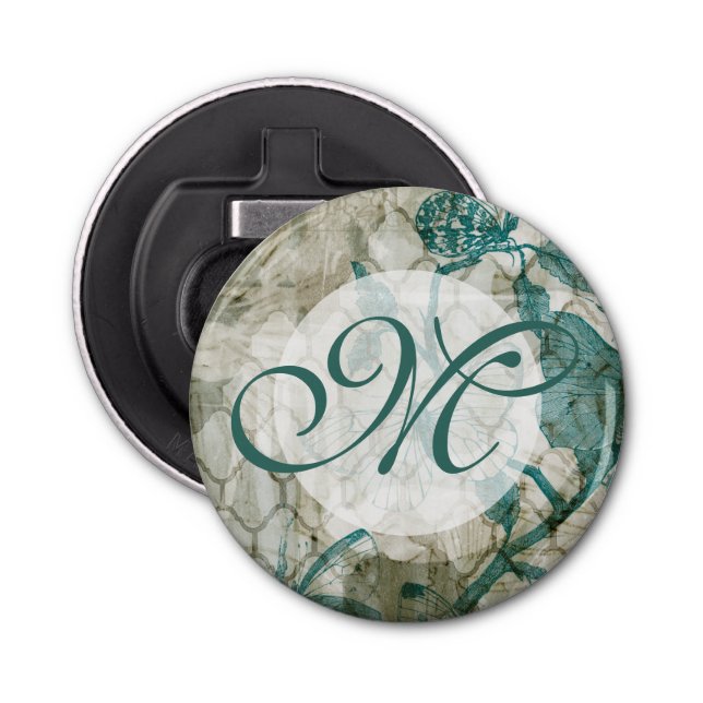 Monogram | Arabesque Butterflies VI Bottle Opener (Front)