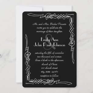 Monogram Art Deco Wedding Invitation
