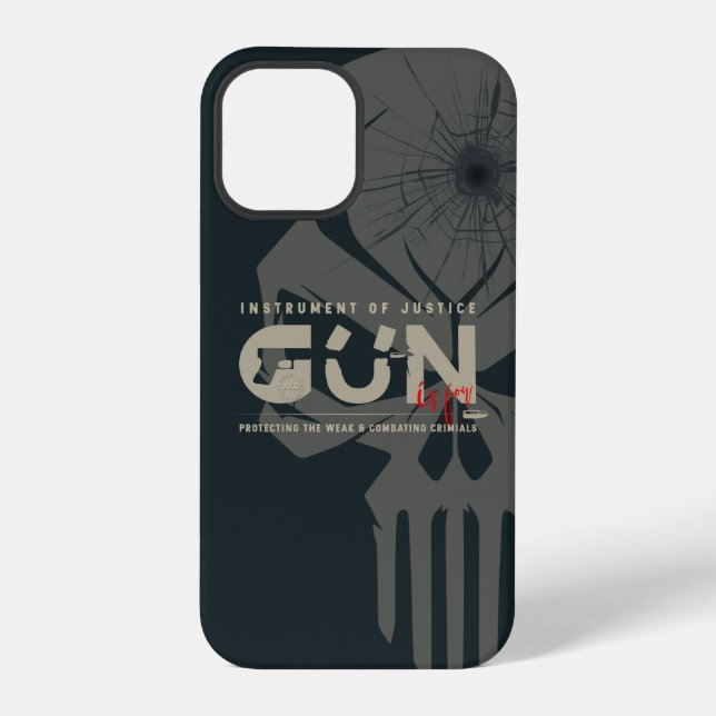 Monogram Art of Gun | (Dark mode) iPhone Case (Back)